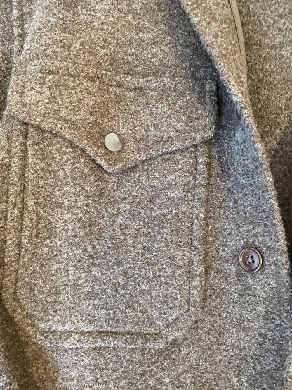 Buck Mason WOOL FIELD SHIRT MARLED COASTAL BLUFF Size Medium - Picture 5 of 11